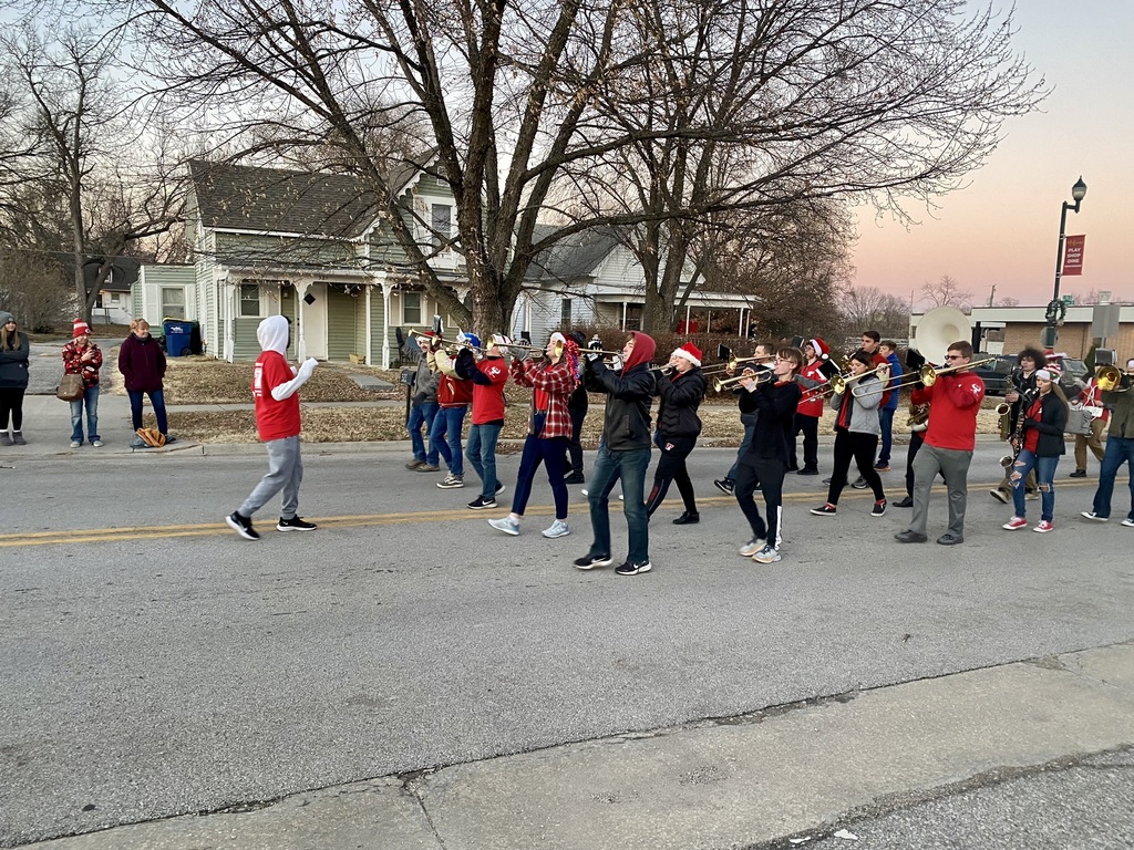 Marching band performs in the parade