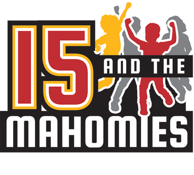 15 and the Mahomies Foundation logo -text with yellow, red, and gray silhouettes of children