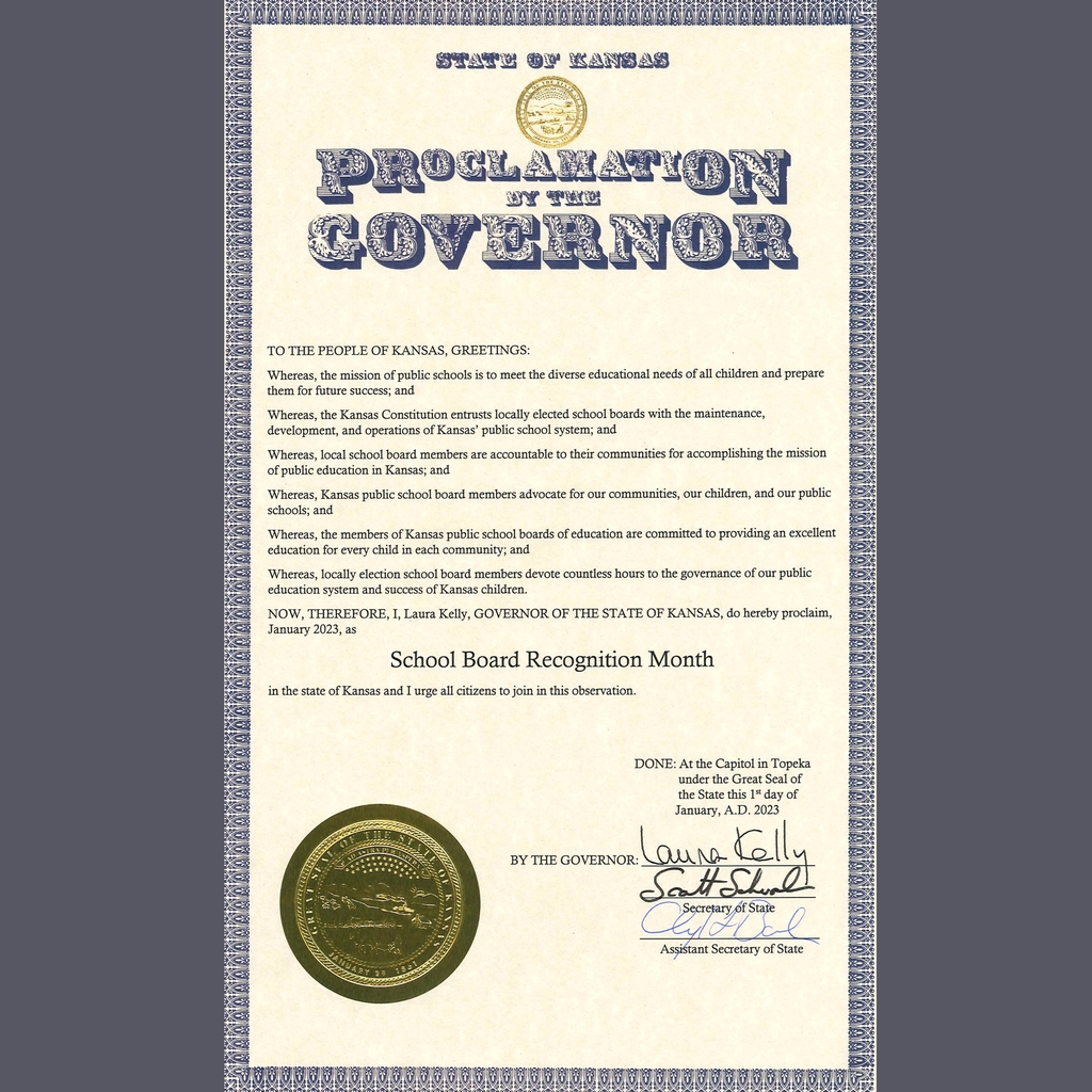 official proclamation by the governor with gold seal
