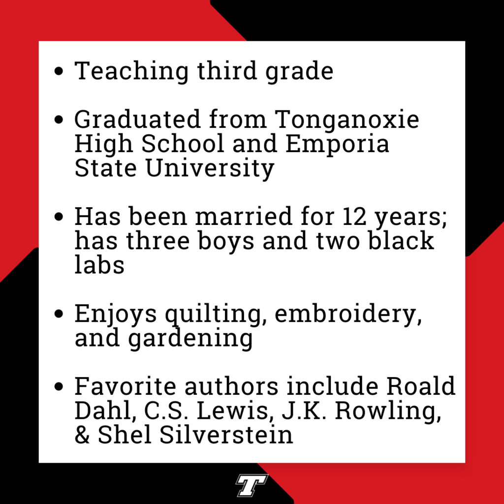 black and red background with white box containing black informational text