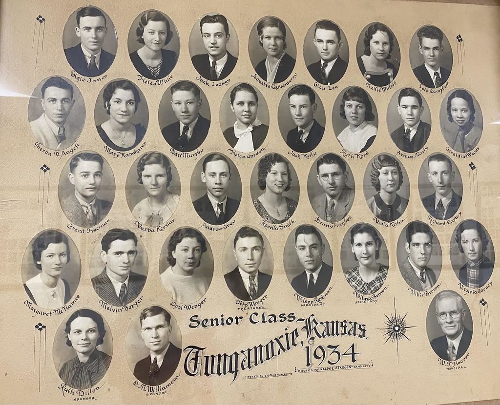 sepia tone photos of the 1934 senior class